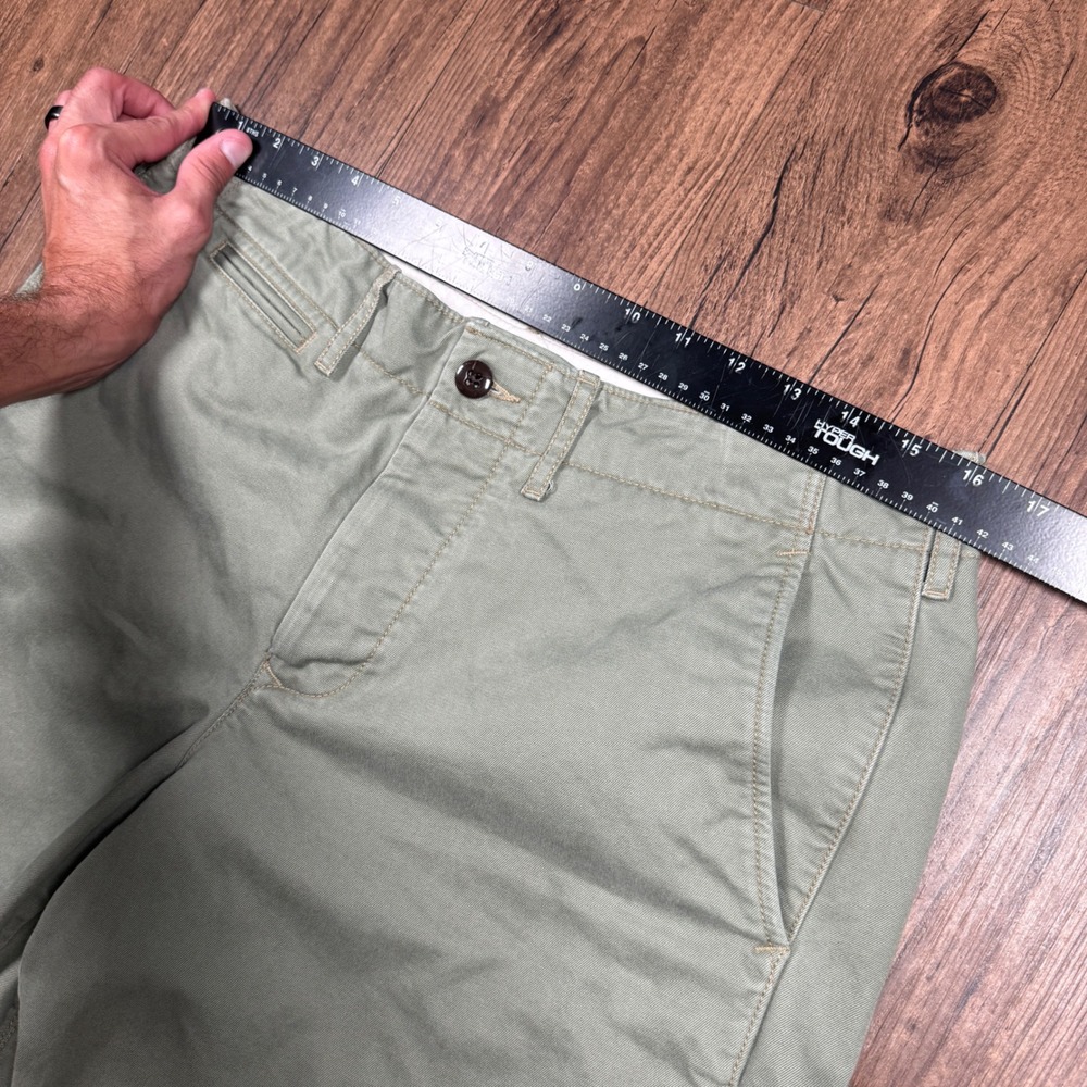 Wallace & Barnes Officer Chino Pant Mens 32x32 Sage Green Field Cotton Trousers - Picture 7 of 13